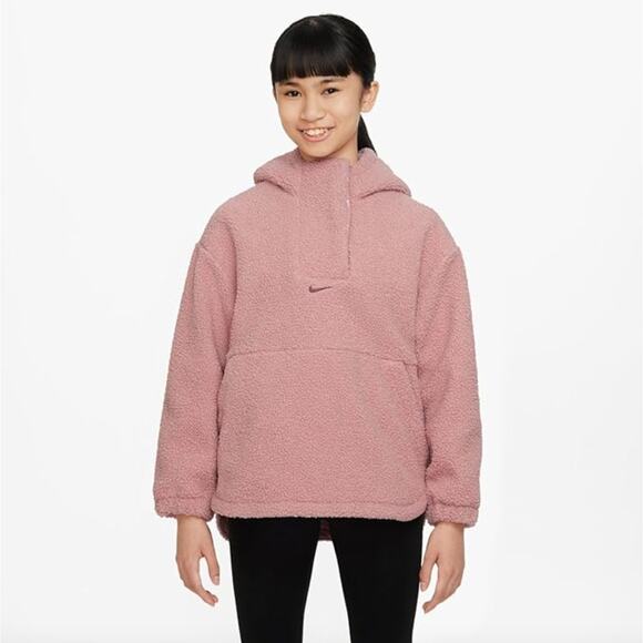 Nike Girl's Therma Fit Sherpa Pullover Quarter Zip Hoodie Jacket Size X-Small - Picture 3 of 11